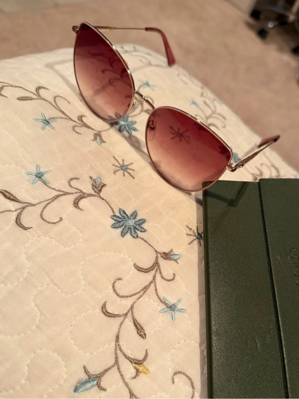 Longchamp Rose-Tinted Aviator Sunglasses